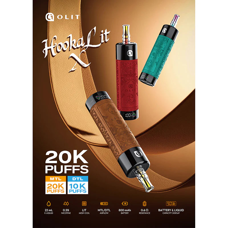 OLIT HOOKALIT X disposable vape device 20K puffs 10K puffs