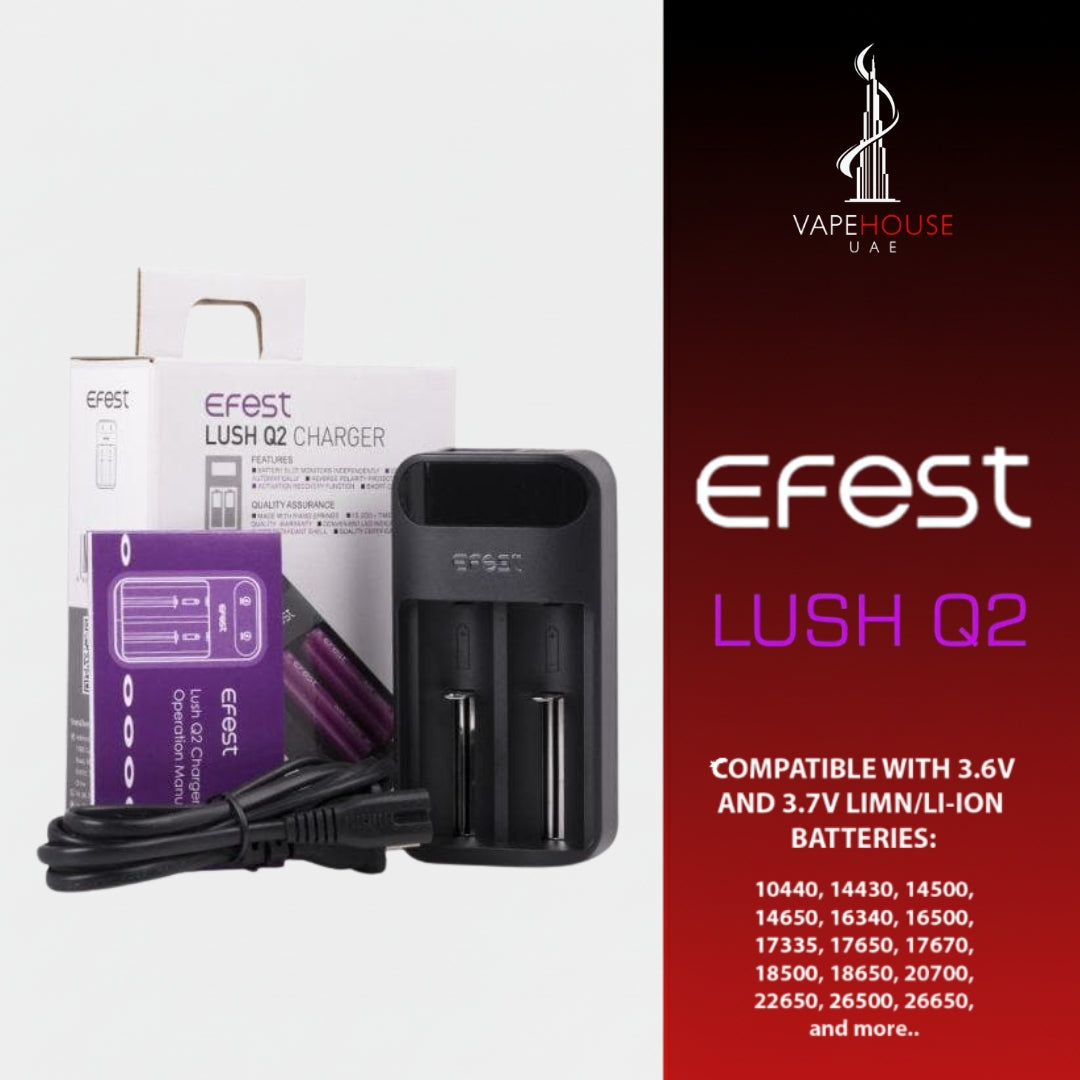 EFEST LUSH Q2 2-BAY INTELLIGENT LED BATTERY CHARGER