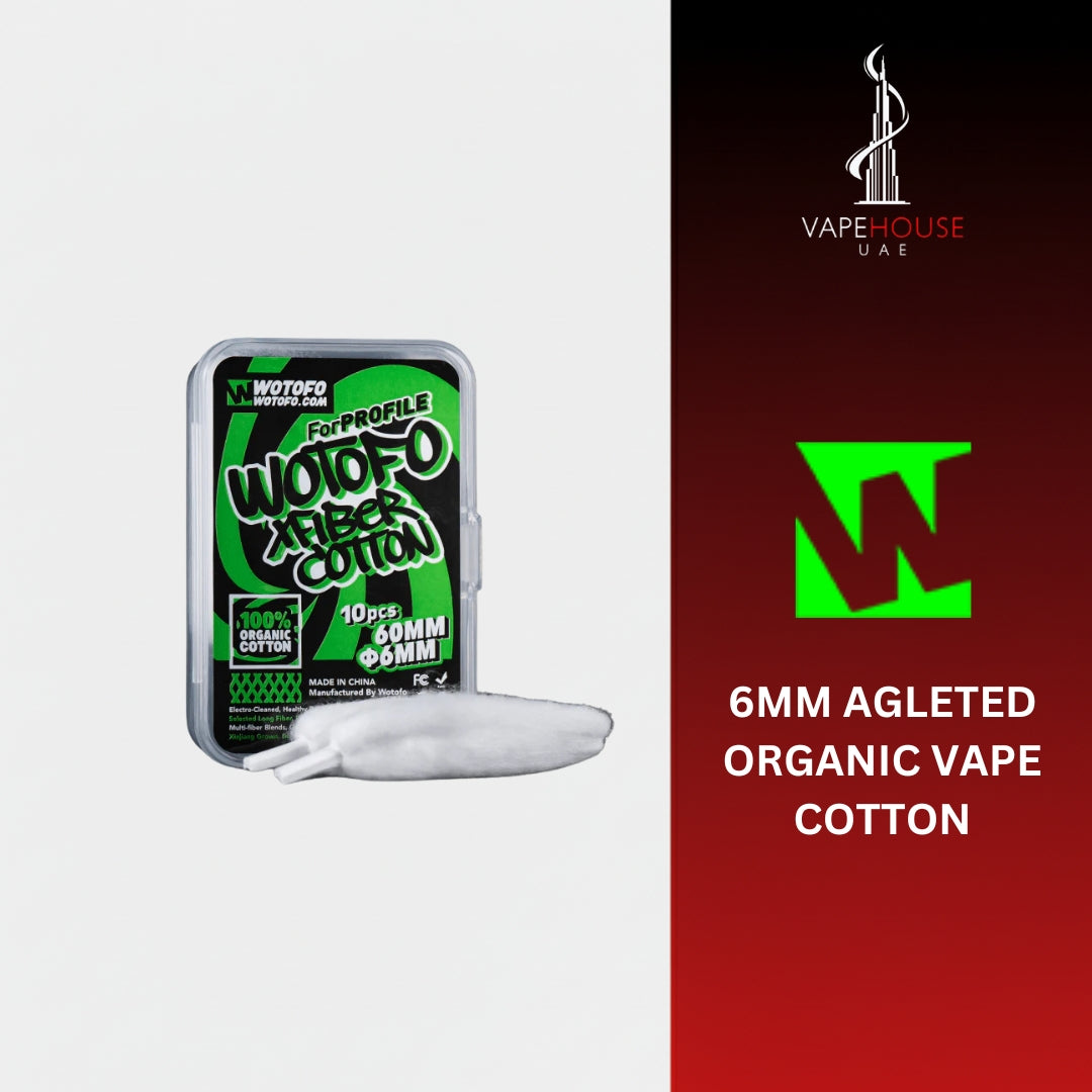 WOTOFO 6MM AGLETED ORGANIC VAPE COTTON WOTOFO 6MM AGLETED ORGANIC VAPE COTTON