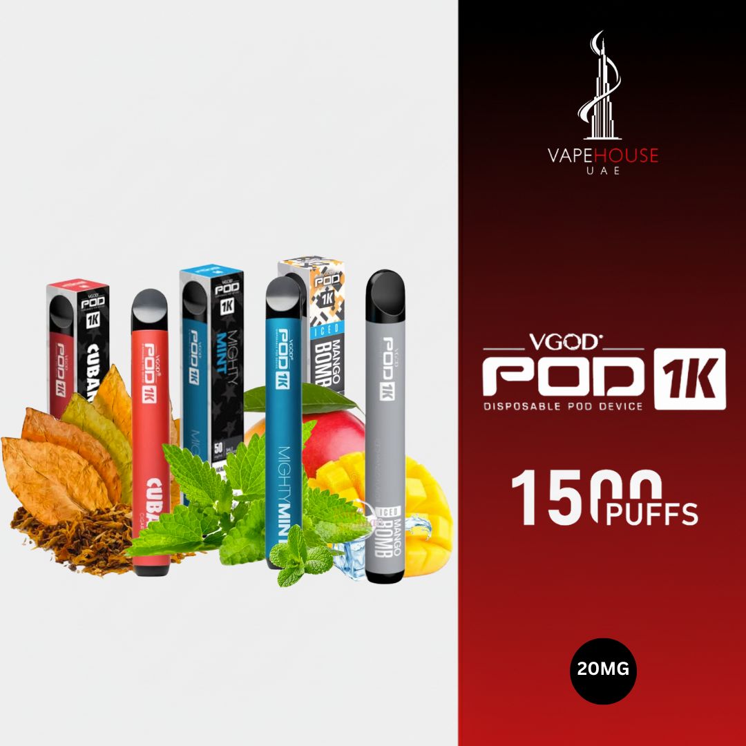 Vape device flavors, and VGOD Pod 1K disposable puffs