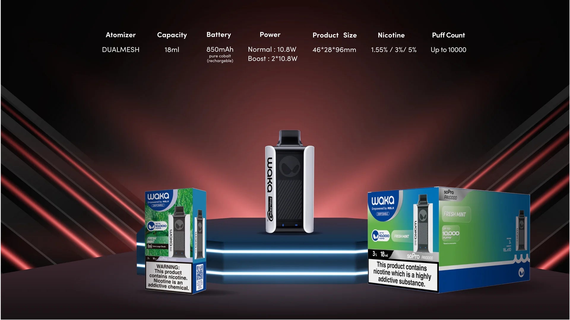 WAKA DISPOSABLE 10000 PUFFS 3% BY RELX