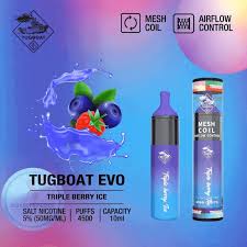 Tugboat EVO vape device blueberry flavor