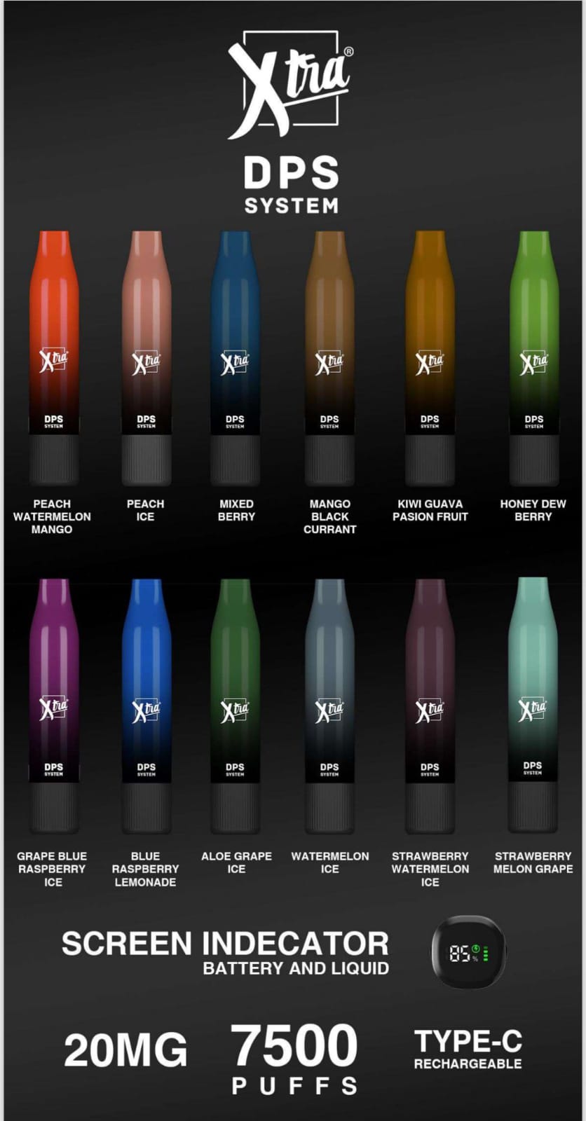 XTRA DPS KIT (BATTERY + POD) 20mg-7500 puff
