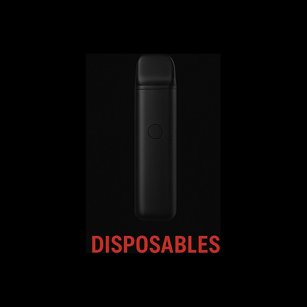 Black disposable vape device