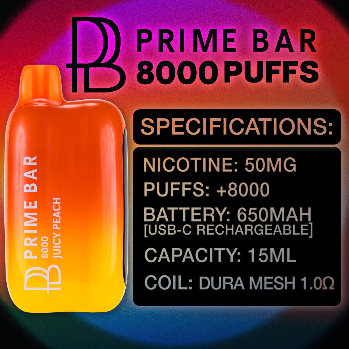 PRIME BAR 8000 50MG
