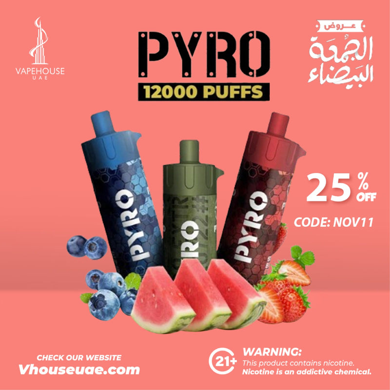 PYRO 12000 PUFFS MTL / DTL DISPOSABLE VAPE (3MG)