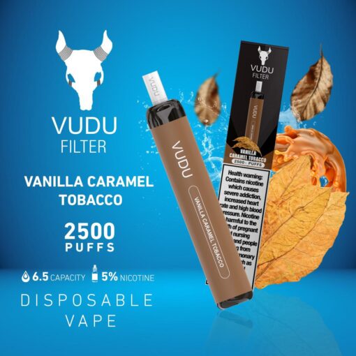 VUDU VANILLA CARAMEL TOBACCO  DISPOSABLE 2500 PUFFS-50MG