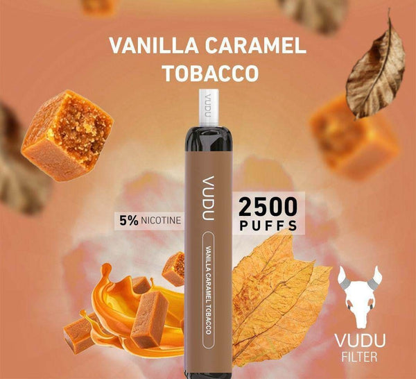 VUDU VANILLA CARAMEL TOBACCO  DISPOSABLE 2500 PUFFS-50MG