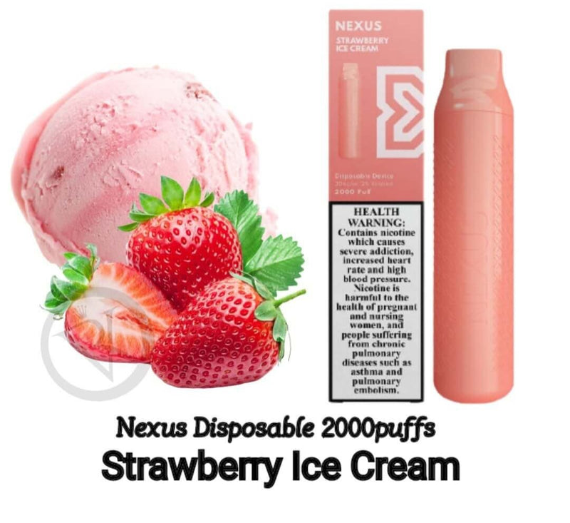 PODSALT NEXUS 2000 PUFFS STRAWBERRY ICE CREAM 2%