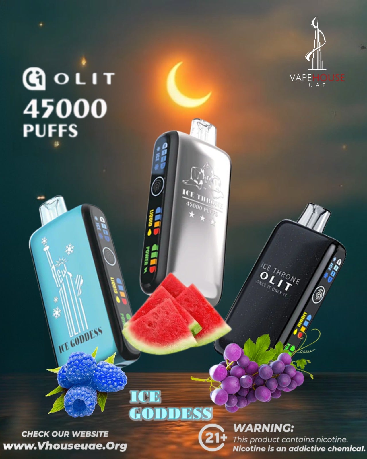 OLIT ICE CODDESS 45000 Puffs Disposable Vape  50MG