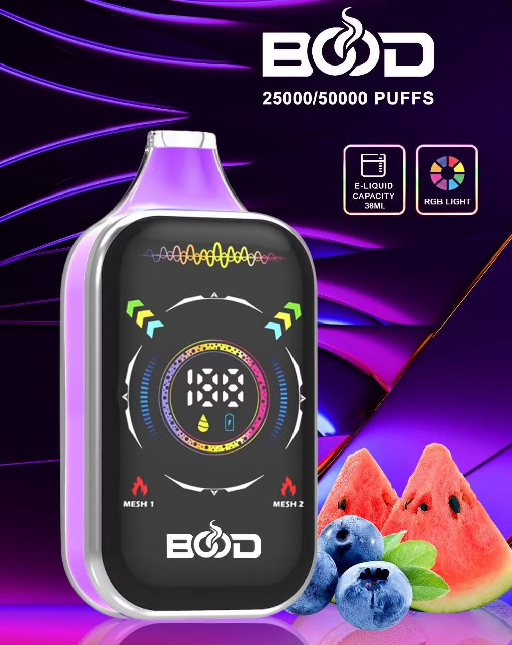 rgb vape mod BOOD PULSE PRO 50000 PUFFS 25K/50K 50mg