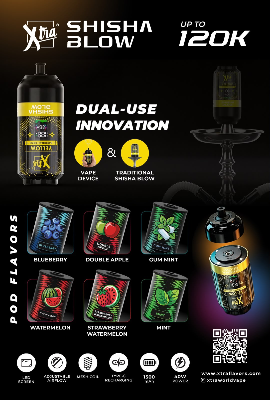 Xtra Shisha Blow Ultimate – Battery + Flavor Pod
