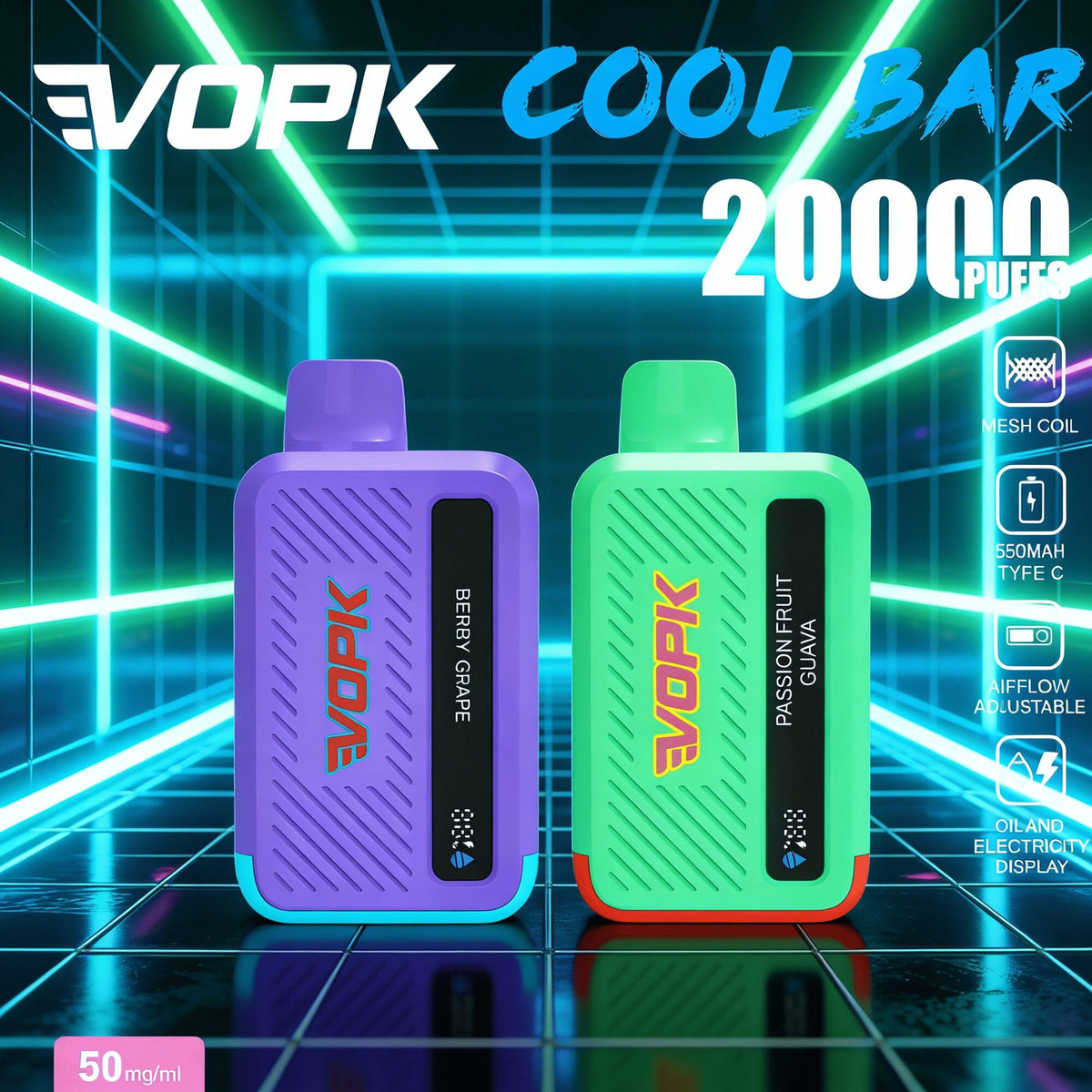 VOPK COOL BAR 20,000 PUFFS – 50MG