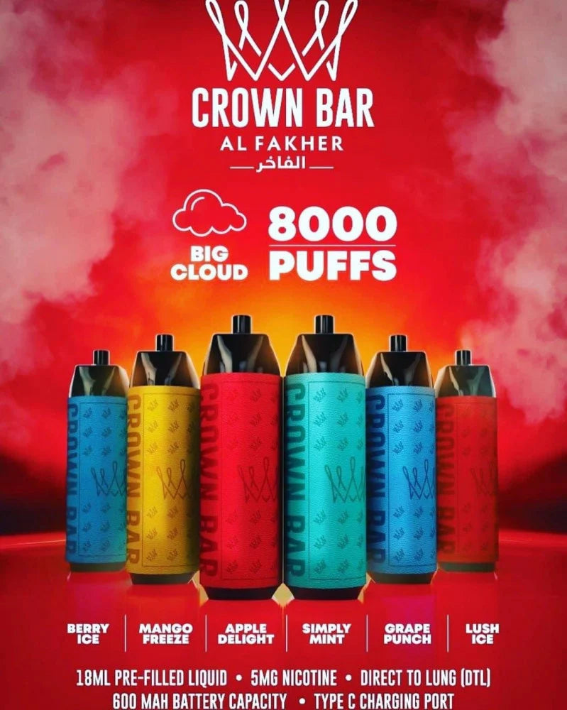 AL FAKHER CROWN BAR 8000 PUFFS 5MG